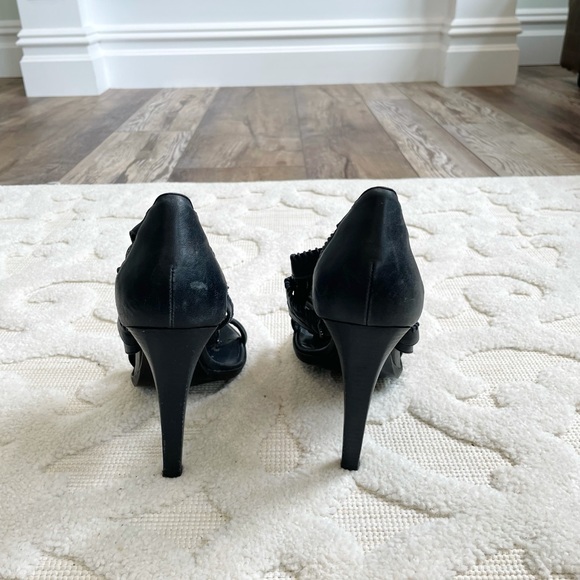 AUTHENTIC Balenciaga Black Bondage Leather High Heels - Picture 4 of 14